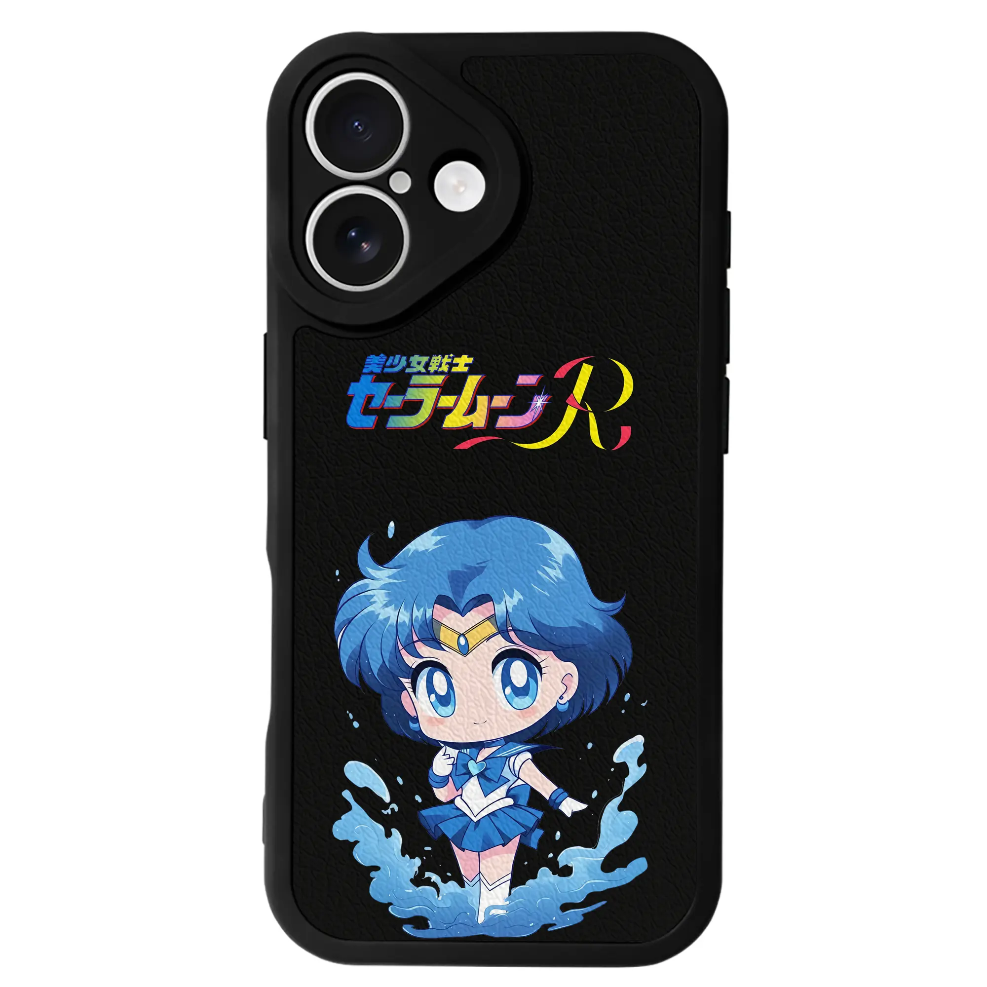 美少女戦士セーラームーン グッズ 水野 亜美 - IPhone 16シリーズ対応 ・ シリコンスマホケース ・ レザー調 ・ 高精度フィット ・ 耐衝撃 ・ ワイヤレス充電対応 ・ 精密カット